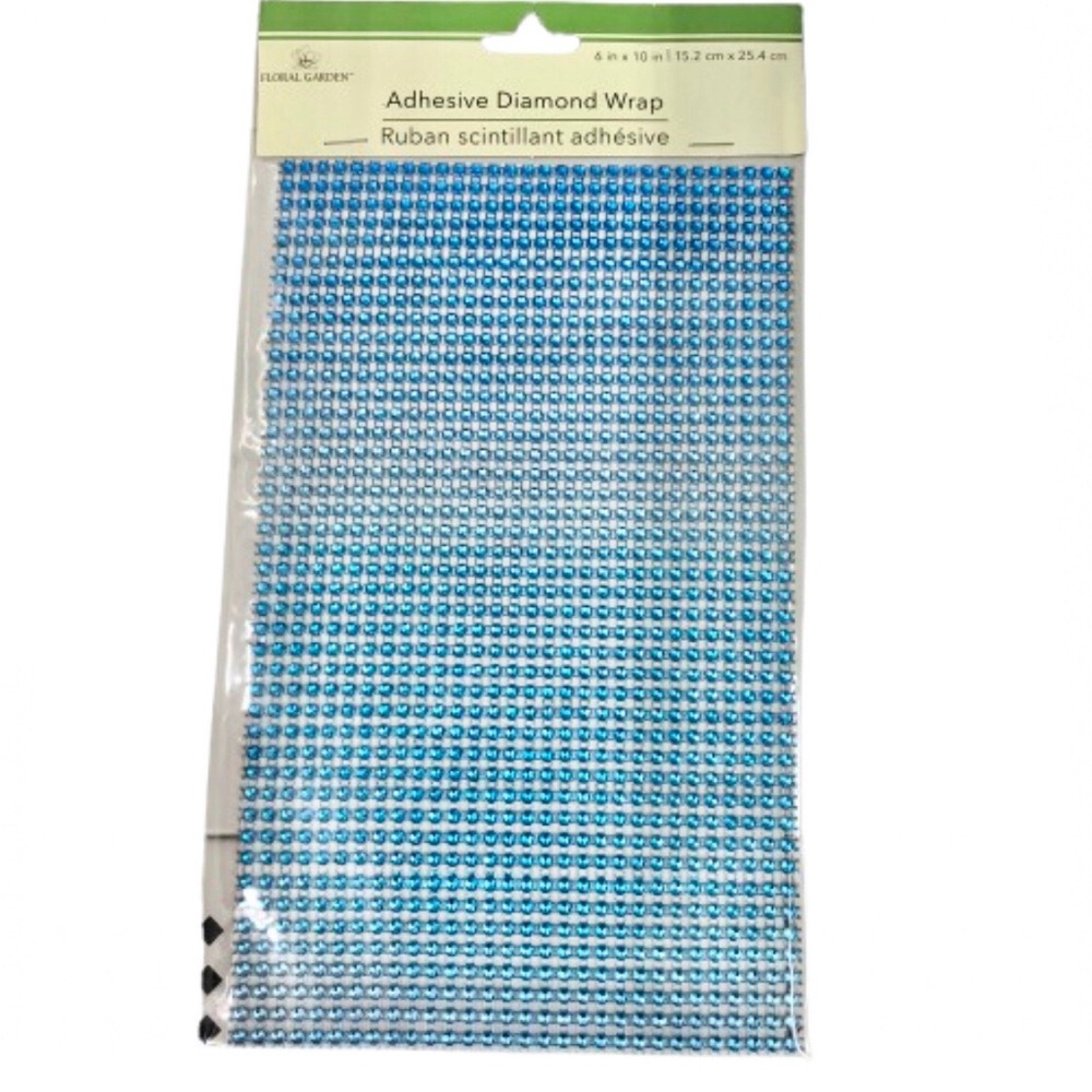 🔥$3🔥NEW FLORAL GARDEN Adhesive Diamond Wrap Blue, 2 Sheets, 6” x 10” Sheet